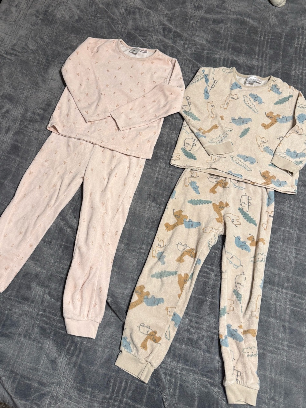 Bundle of Zara Kids Two-Piece Terry Cloth Pajama Sets